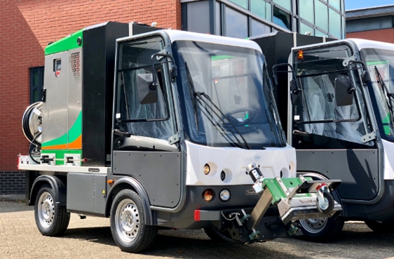 Spijkstaal Elektrotransporter mit BioMant Sprühanlage